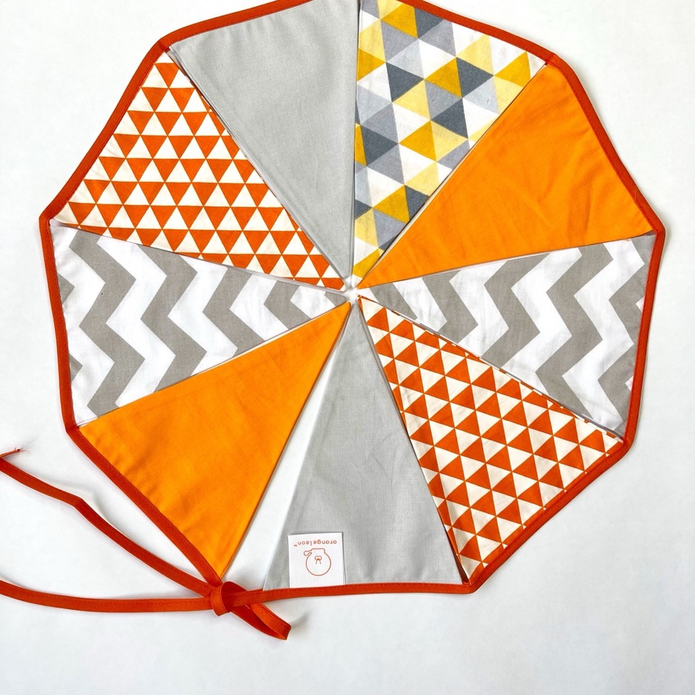 Colorful Cotton Bunting Flags – Nursery/Playroom Decor - 9 FLAGS